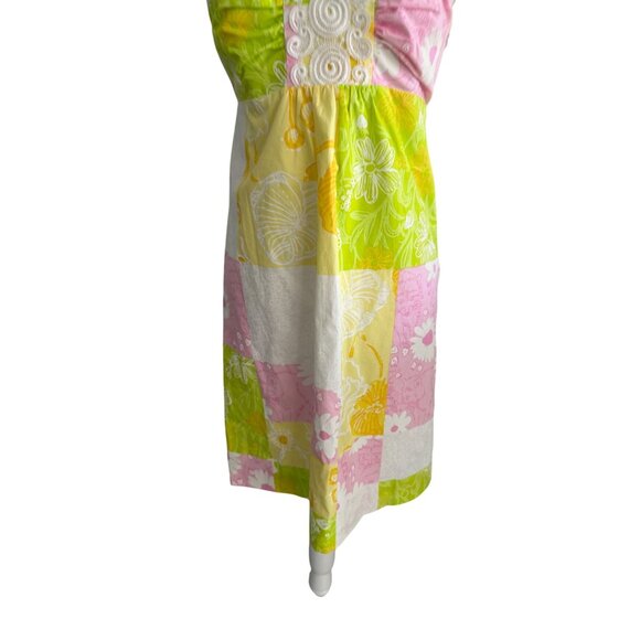 LILLY PULITZER Daphne Lace Patchwork Halter Dress Size 4 - Picture 7 of 9